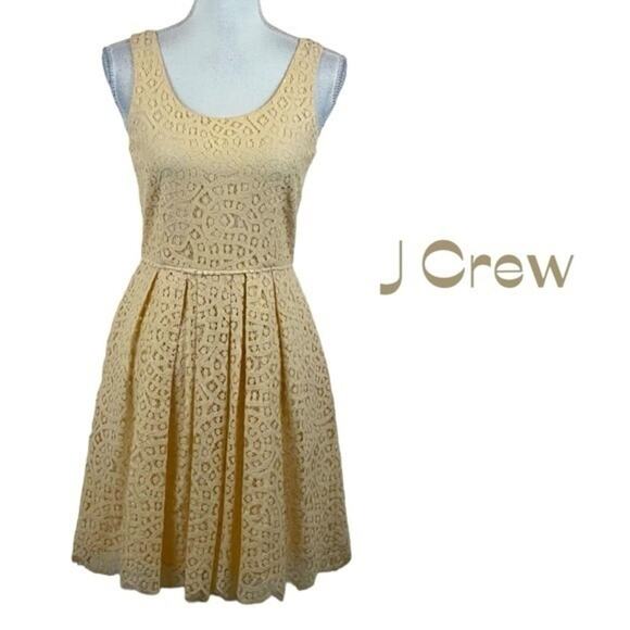 J Crew Sheer Pale Butter Yellow Lace BalletCore Party Event Dress Size S - Picture 2 of 12